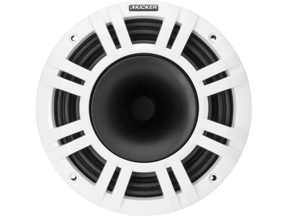 Kicker 48KMXL84 8" marine speakers with white and charcoal grilles