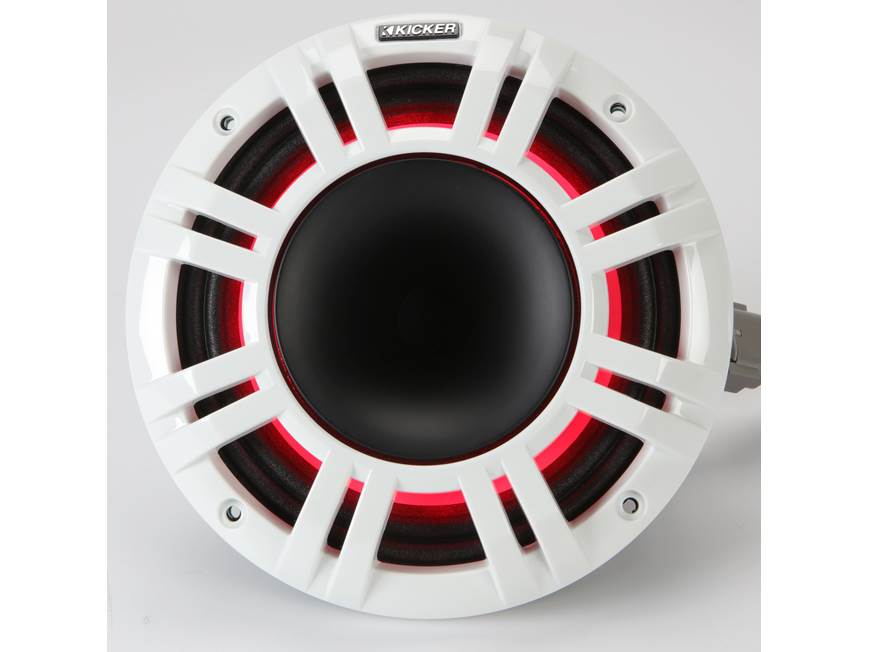 Kicker 48KMXL84 8" marine speakers with white and charcoal grilles