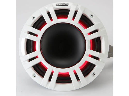 Kicker 48KMXL84 8" marine speakers with white and charcoal grilles