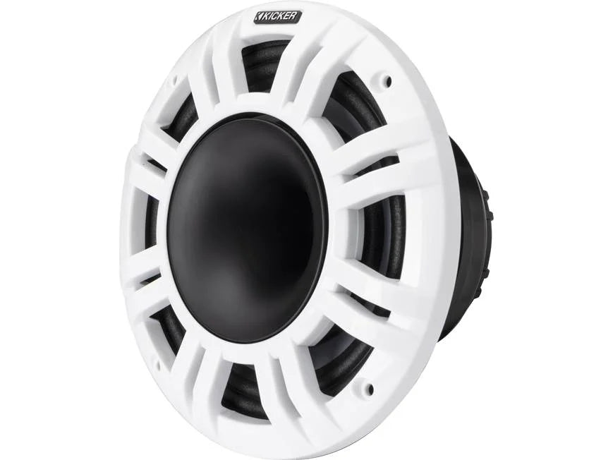 Kicker 48KMXL84 8" marine speakers with white and charcoal grilles