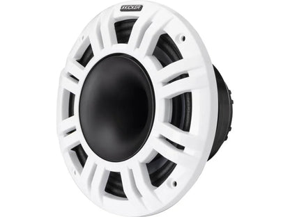 Kicker 48KMXL84 8" marine speakers with white and charcoal grilles