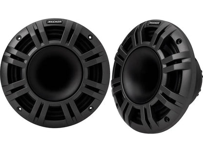 Kicker 48KMXL84 8" marine speakers with white and charcoal grilles