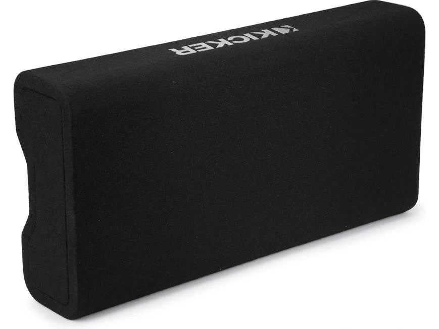 Kicker 48TRTP102 Sealed downward-firing enclosure with CompRT® 10" shallow-mount subwoofer and passive radiator