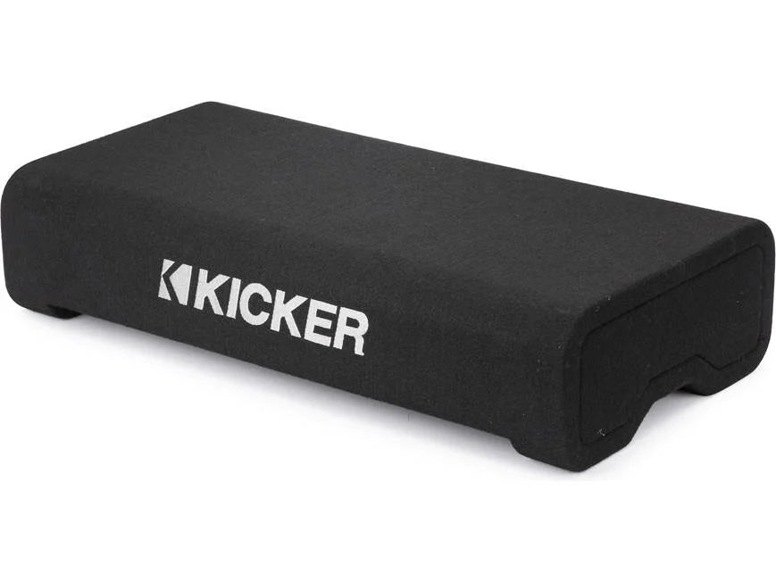Kicker 48TRTP82 Sealed downward-firing enclosure with CompRT® 8" shallow-mount subwoofer and passive radiator