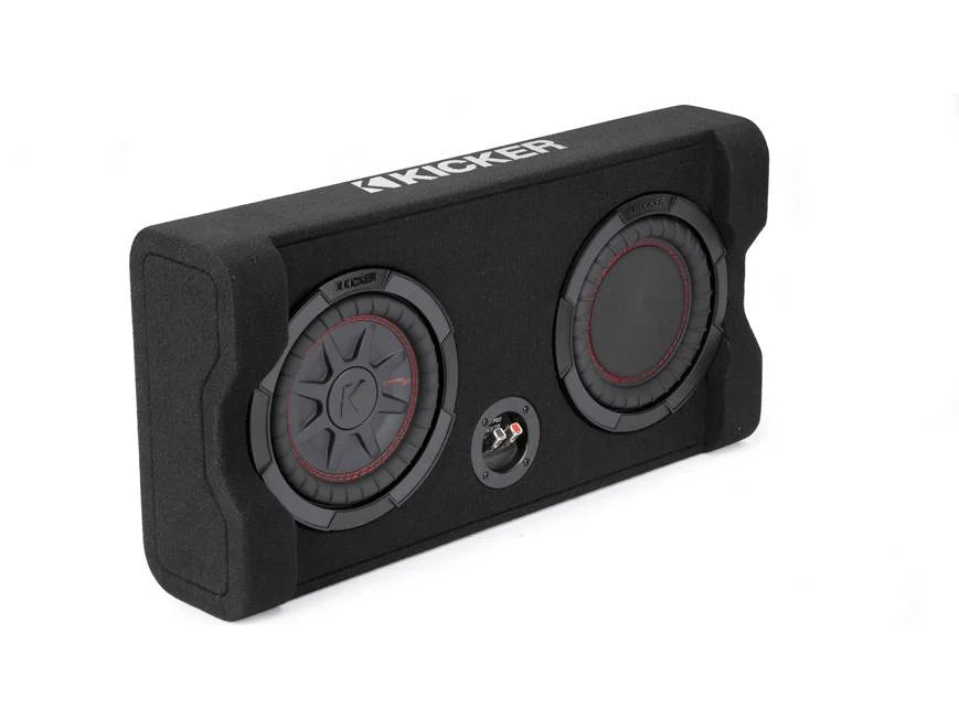 Kicker 48TRTP82 Sealed downward-firing enclosure with CompRT® 8" shallow-mount subwoofer and passive radiator