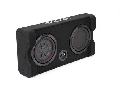 Kicker 48TRTP82 Sealed downward-firing enclosure with CompRT® 8" shallow-mount subwoofer and passive radiator