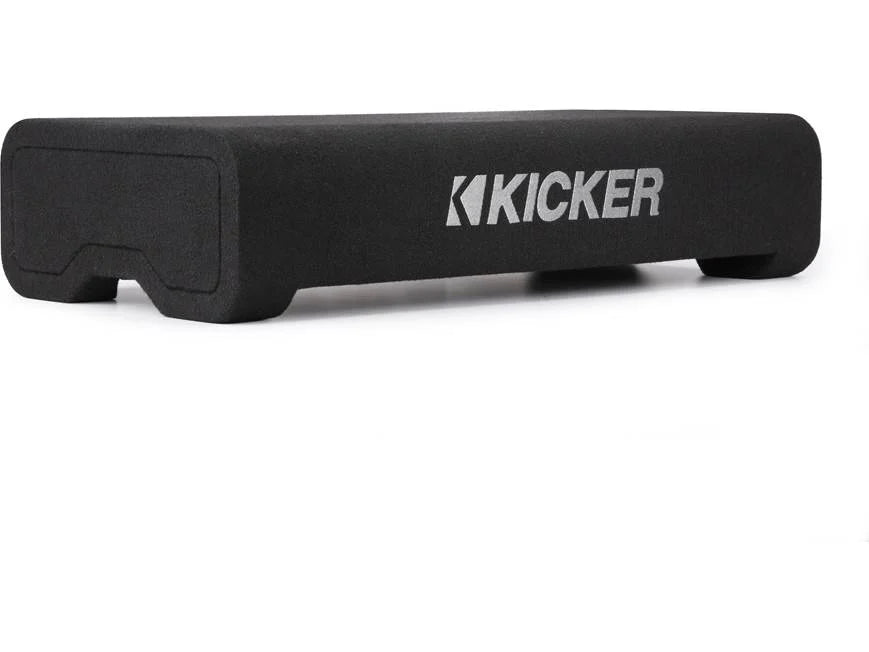 Kicker 48TRTP82 Sealed downward-firing enclosure with CompRT® 8" shallow-mount subwoofer and passive radiator