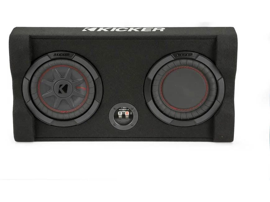 Kicker 48TRTP82 Sealed downward-firing enclosure with CompRT® 8" shallow-mount subwoofer and passive radiator