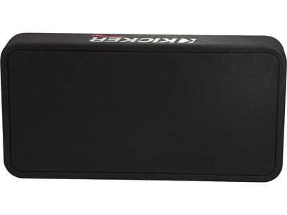 Kicker 48TCWRT102 Truck-style sealed enclosure with single 10" CompRT® 2-ohm subwoofer and passive radiator