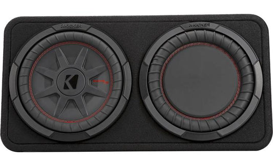 Kicker 48TCWRT102 Truck-style sealed enclosure with single 10" CompRT® 2-ohm subwoofer and passive radiator