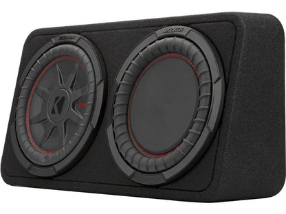 Kicker 48TCWRT102 Truck-style sealed enclosure with single 10" CompRT® 2-ohm subwoofer and passive radiator