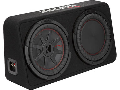 Kicker 48TCWRT102 Truck-style sealed enclosure with single 10" CompRT® 2-ohm subwoofer and passive radiator