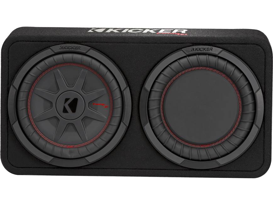 Kicker 48TCWRT102 Truck-style sealed enclosure with single 10" CompRT® 2-ohm subwoofer and passive radiator