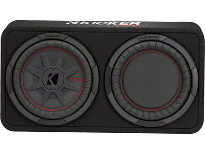 Kicker 48TCWRT102 Truck-style sealed enclosure with single 10" CompRT® 2-ohm subwoofer and passive radiator