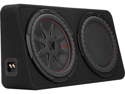 Kicker 48TCWRT122 Truck-style sealed enclosure with single 12" CompRT® 2-ohm subwoofer and passive radiator