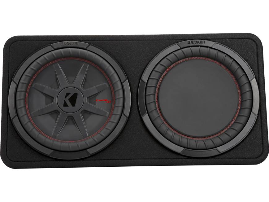 Kicker 48TCWRT122 Truck-style sealed enclosure with single 12" CompRT® 2-ohm subwoofer and passive radiator