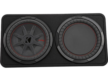 Kicker 48TCWRT122 Truck-style sealed enclosure with single 12" CompRT® 2-ohm subwoofer and passive radiator