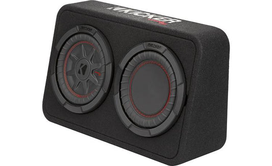 Kicker 48TCWRT82 Truck-style sealed enclosure with single 8" CompRT® subwoofer and passive radiator