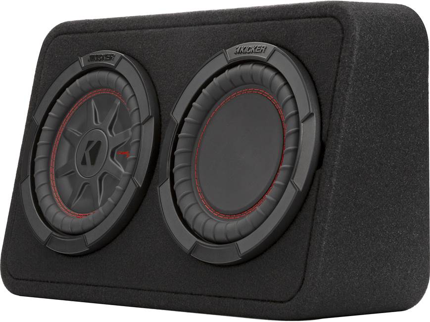 Kicker 48TCWRT82 Truck-style sealed enclosure with single 8" CompRT® subwoofer and passive radiator