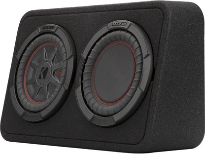 Kicker 48TCWRT82 Truck-style sealed enclosure with single 8" CompRT® subwoofer and passive radiator