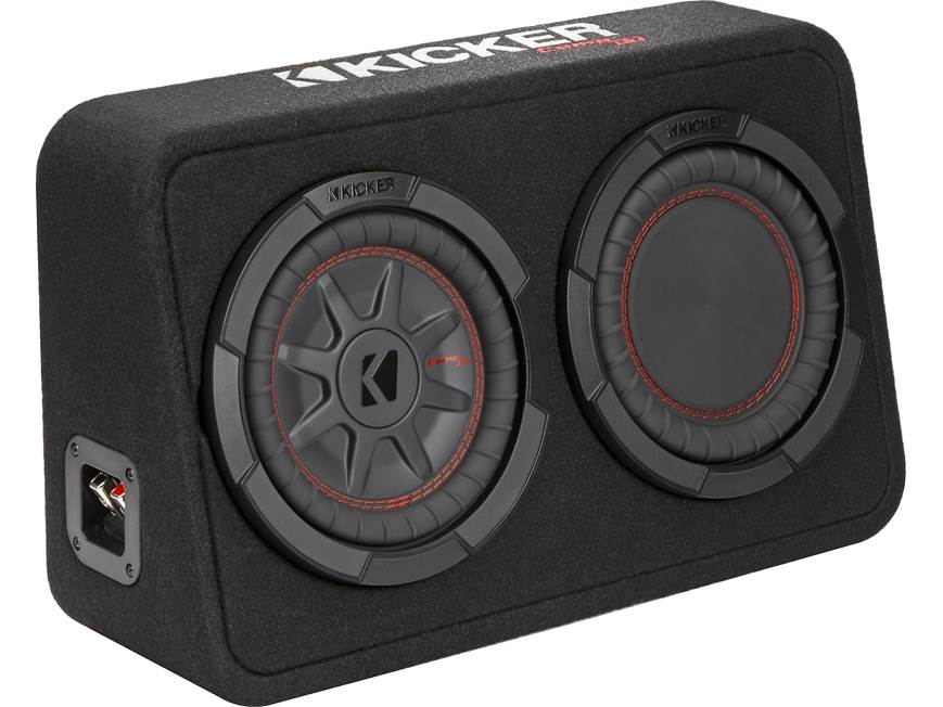 Kicker 48TCWRT82 Truck-style sealed enclosure with single 8" CompRT® subwoofer and passive radiator