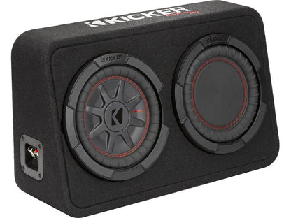 Kicker 48TCWRT82 Truck-style sealed enclosure with single 8" CompRT® subwoofer and passive radiator