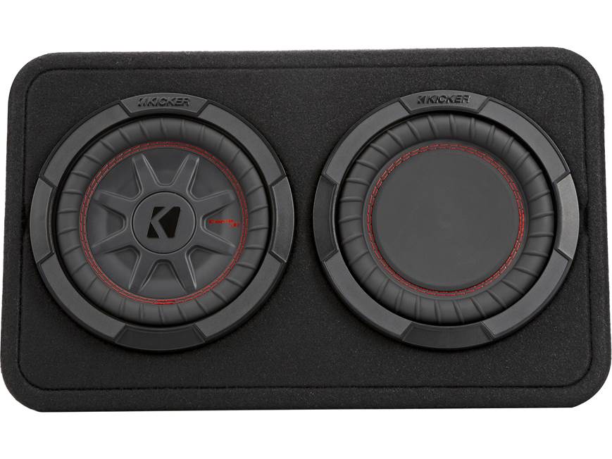 Kicker 48TCWRT82 Truck-style sealed enclosure with single 8" CompRT® subwoofer and passive radiator