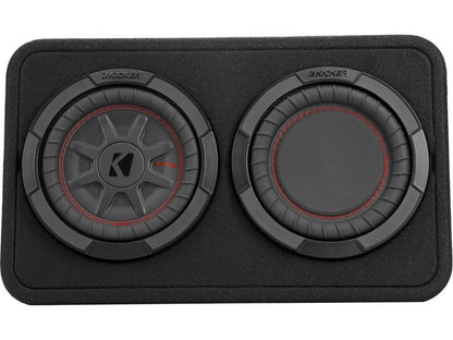 Kicker 48TCWRT82 Truck-style sealed enclosure with single 8" CompRT® subwoofer and passive radiator
