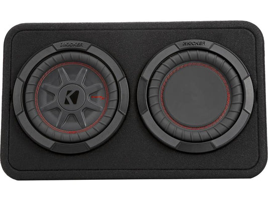 Kicker 48TCWRT82 Truck-style sealed enclosure with single 8" CompRT® subwoofer and passive radiator