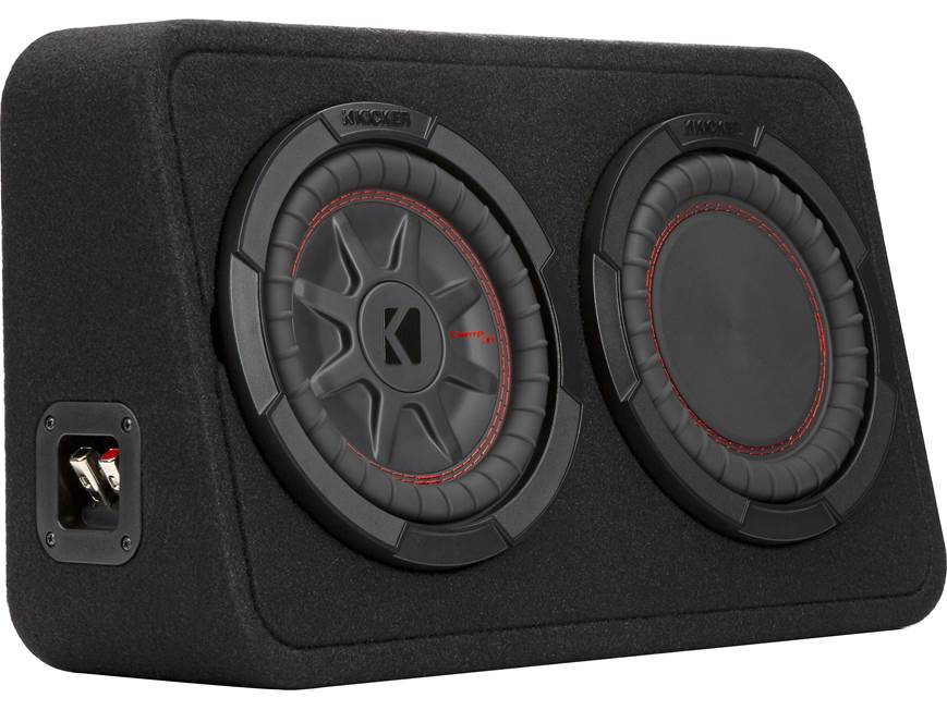 Kicker 48TCWRT82 Truck-style sealed enclosure with single 8" CompRT® subwoofer and passive radiator