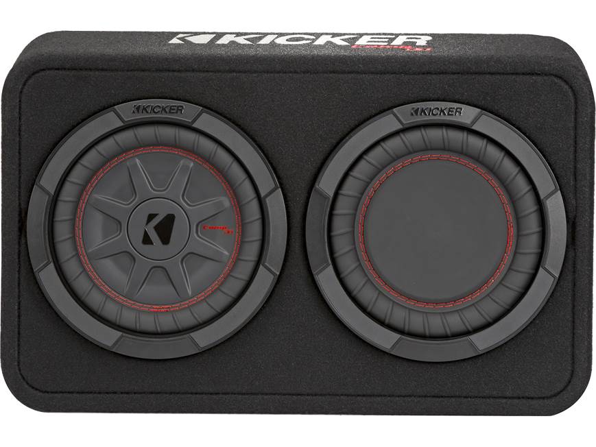 Kicker 48TCWRT82 Truck-style sealed enclosure with single 8" CompRT® subwoofer and passive radiator