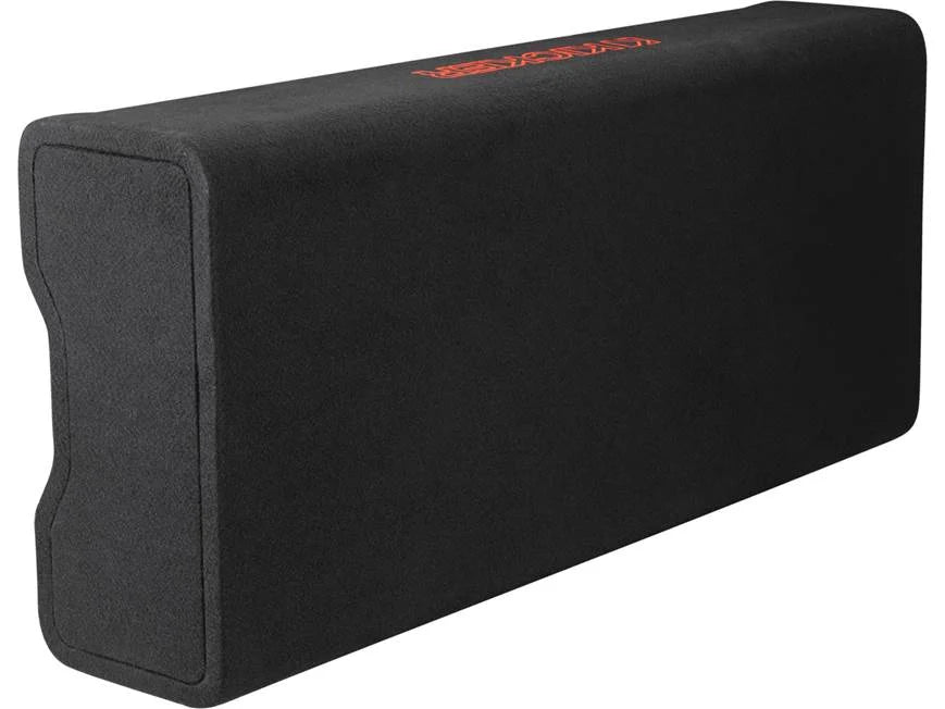 Kicker 49DL7TDF122 Sealed downward-firing enclosure with two L7T 12" shallow-mount square subwoofers