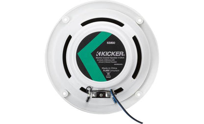 Kicker 49KM604WL 6-1/2" 2-way marine speakers with blue LED lighting