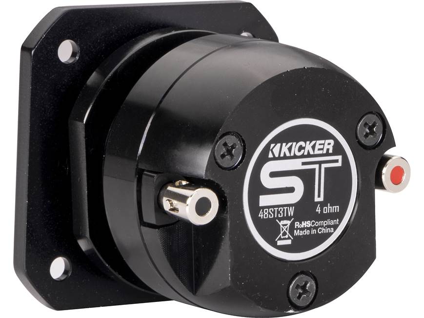 Kicker 49ST3TW ST-Series single 1" aluminum dome bullet tweeter — designed for SPL-level competition