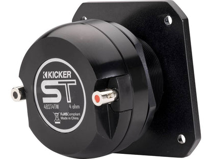 Kicker 49ST4TW ST-Series single 1-1/2" aluminum dome bullet tweeter — designed for SPL-level competition
