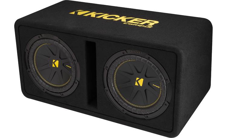 Kicker 50DCWC102 2-ohm ported enclosure with two 10" CompC subwoofers