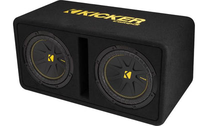 Kicker 50DCWC102 2-ohm ported enclosure with two 10" CompC subwoofers