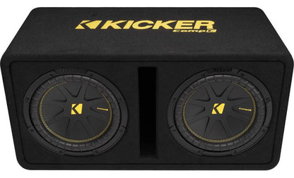 Kicker 50DCWC102 2-ohm ported enclosure with two 10" CompC subwoofers