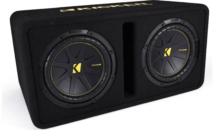 Kicker 50DCWC102 2-ohm ported enclosure with two 10" CompC subwoofers