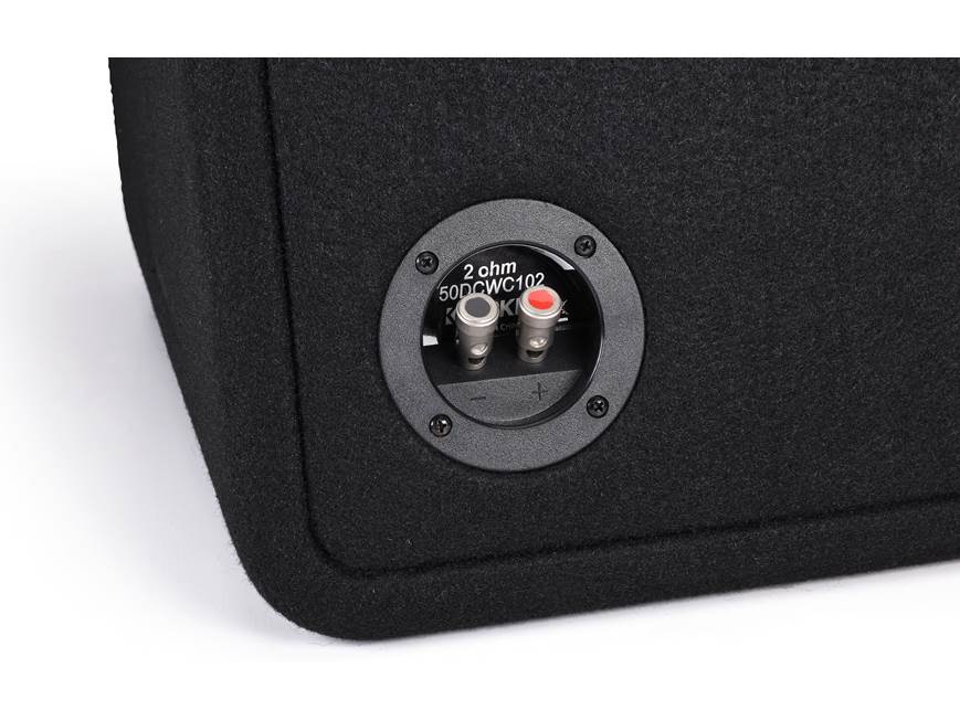 Kicker 50DCWC102 2-ohm ported enclosure with two 10" CompC subwoofers