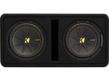 Kicker 50DCWC102 2-ohm ported enclosure with two 10" CompC subwoofers