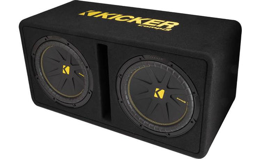 Kicker CompC 50DCWC122 2-ohm ported enclosure with two 12" CompC™ subwoofers