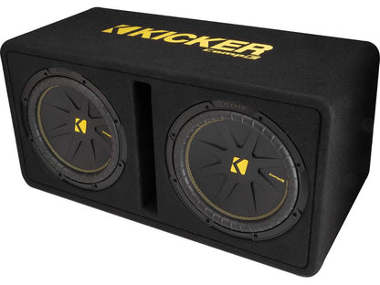 Kicker CompC 50DCWC122 2-ohm ported enclosure with two 12" CompC™ subwoofers