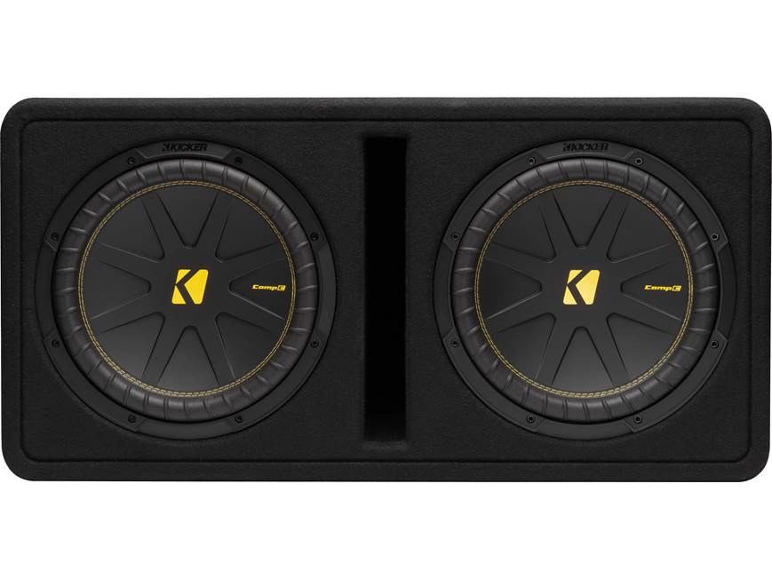 Kicker CompC 50DCWC122 2-ohm ported enclosure with two 12" CompC™ subwoofers