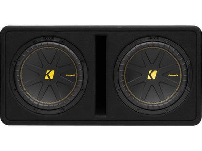 Kicker CompC 50DCWC122 2-ohm ported enclosure with two 12" CompC™ subwoofers