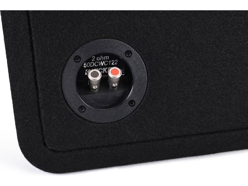 Kicker CompC 50DCWC122 2-ohm ported enclosure with two 12" CompC™ subwoofers