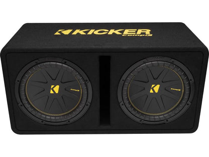 Kicker CompC 50DCWC122 2-ohm ported enclosure with two 12" CompC™ subwoofers