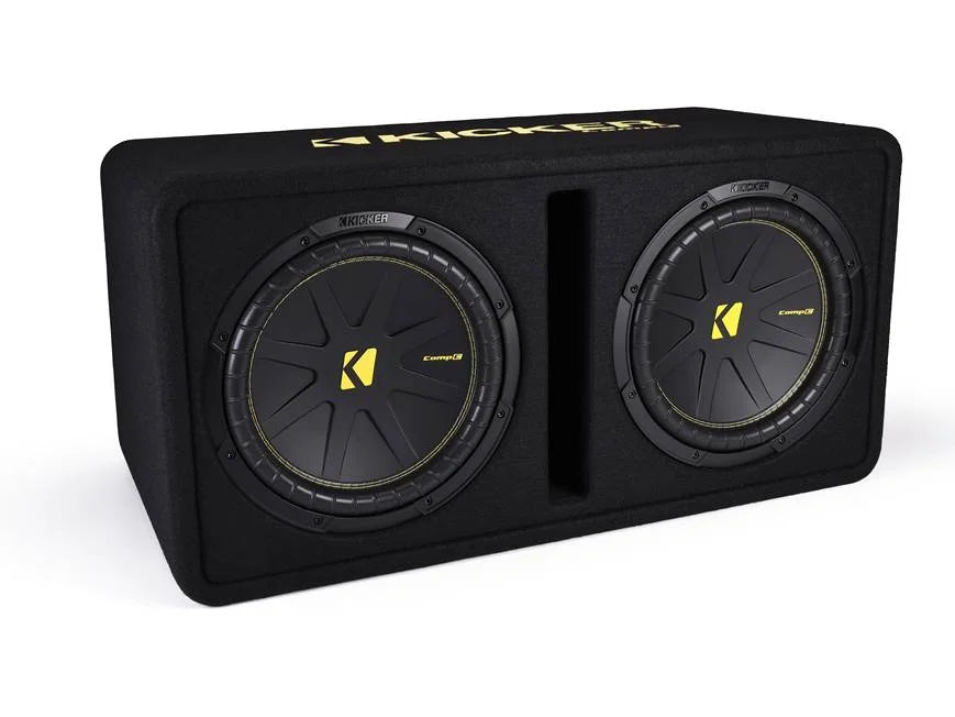 Kicker CompC 50DCWC122 2-ohm ported enclosure with two 12" CompC™ subwoofers