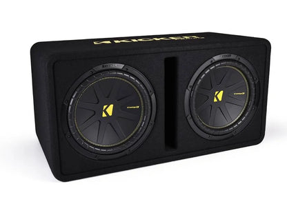 Kicker CompC 50DCWC122 2-ohm ported enclosure with two 12" CompC™ subwoofers