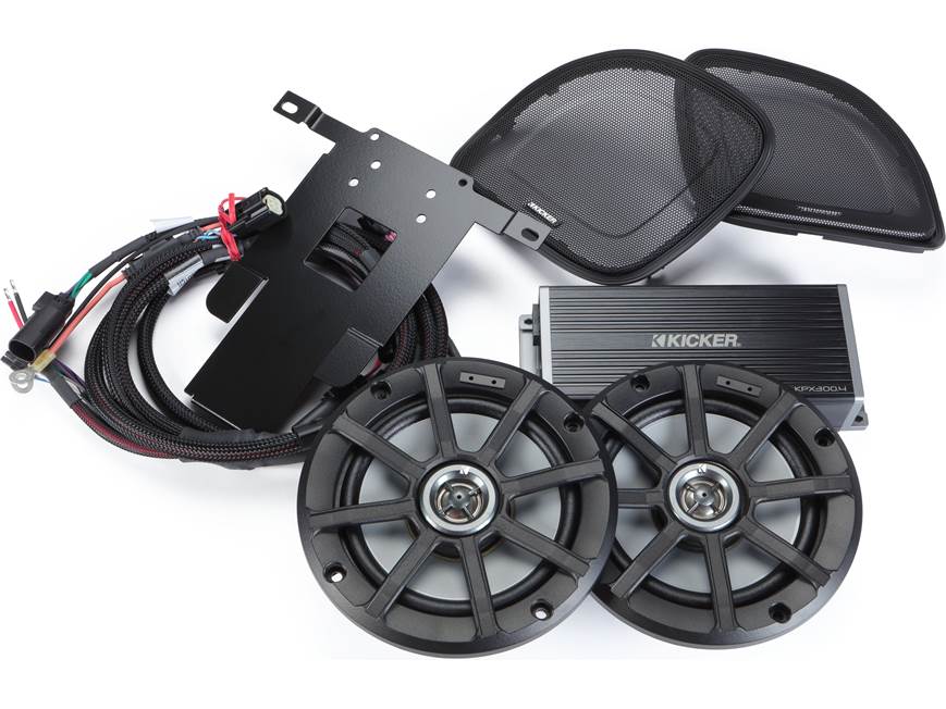 Kicker 50HDR154 Audio kit with 6-1/2" speakers, amplifier, and harnesses for select 2015-up Harley-Davidson Road Glide model